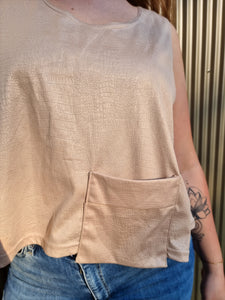 Gouden top met slangenprint | M/L