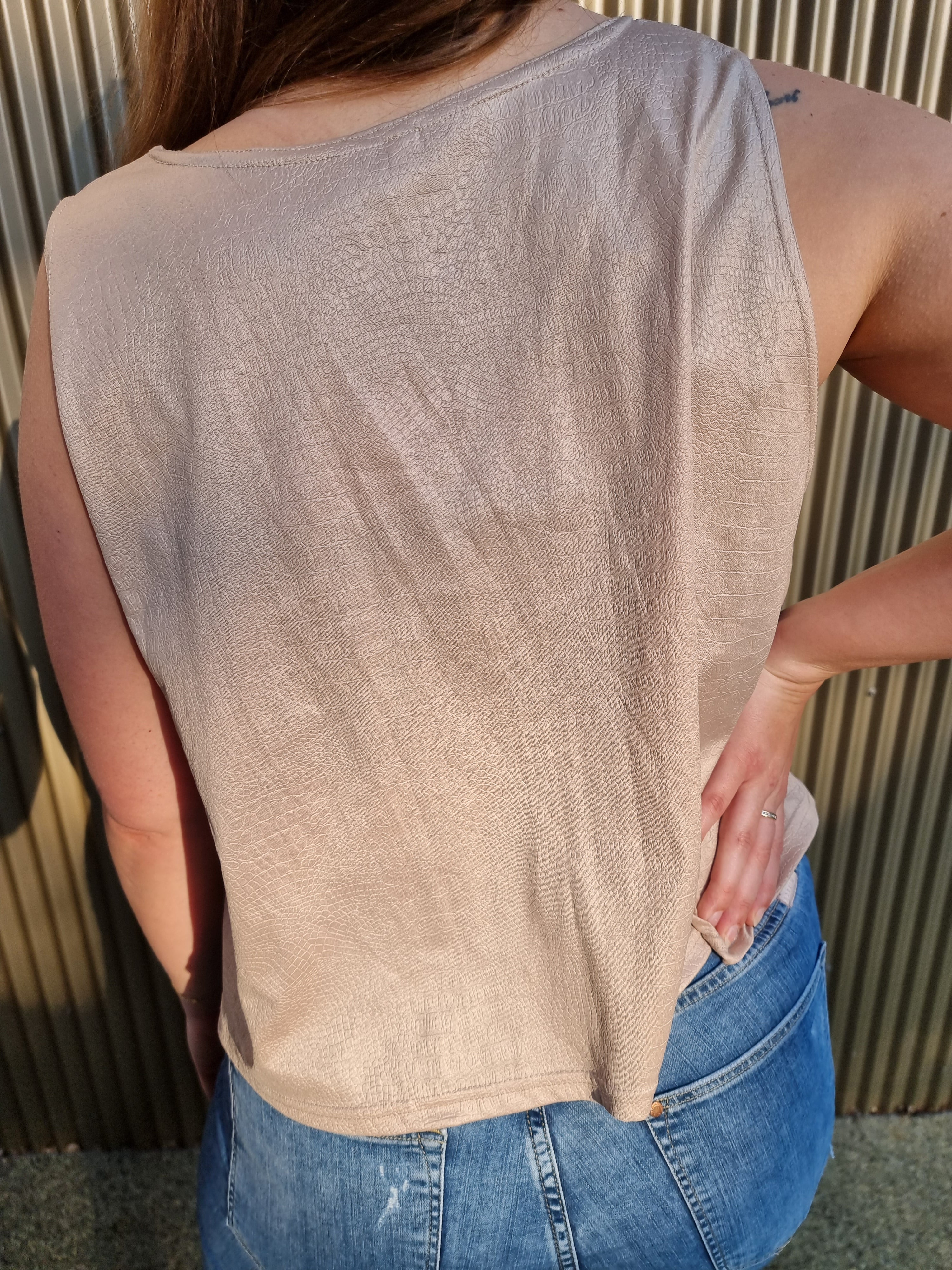 Gouden top met slangenprint | M/L