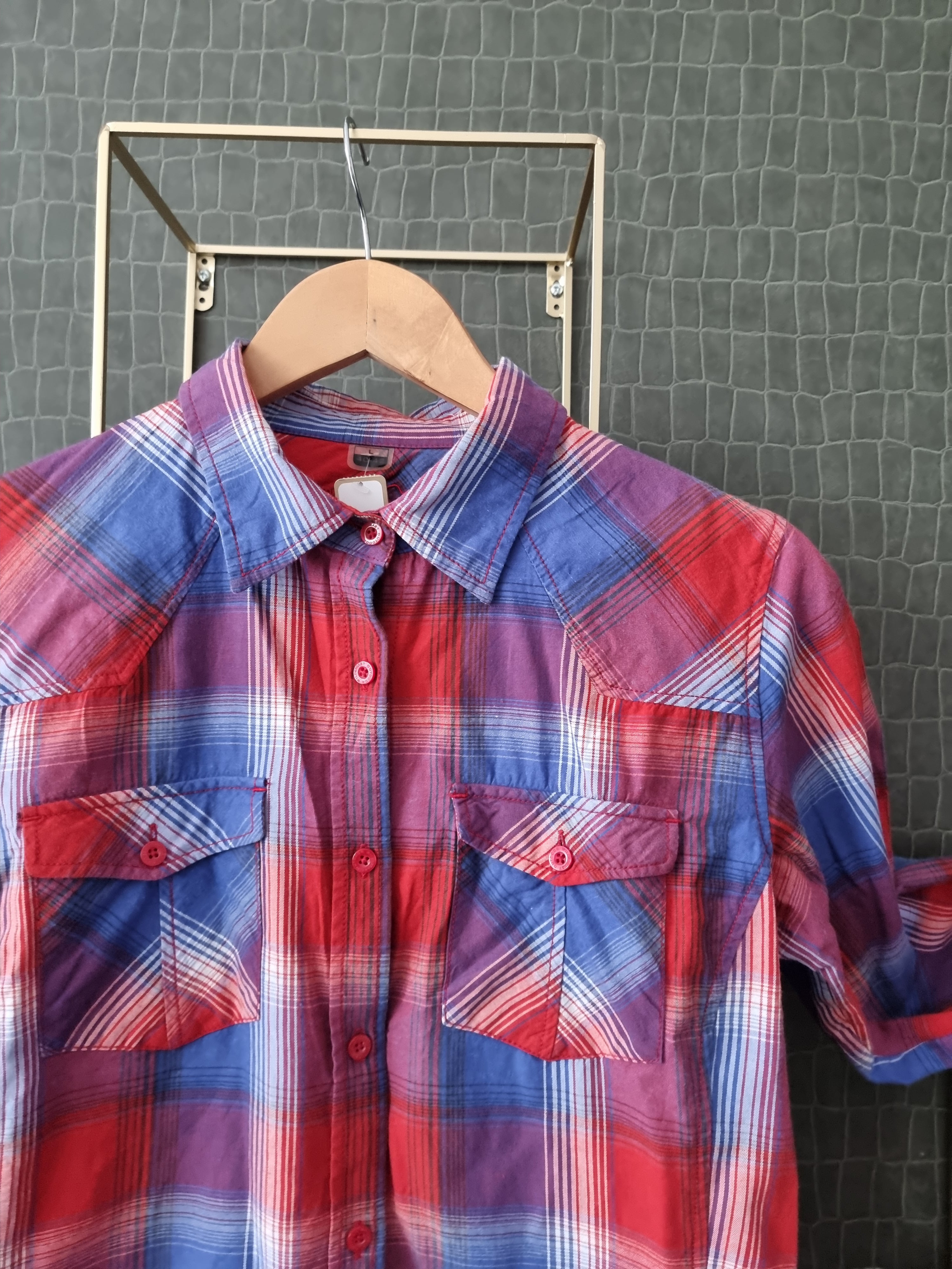 Overhemd roodwitblauw | S