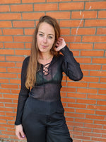 Afbeelding in Gallery-weergave laden, zwarte doorschijnende top | S
