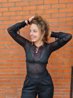 Afbeelding in Gallery-weergave laden, zwarte doorschijnende top | S
