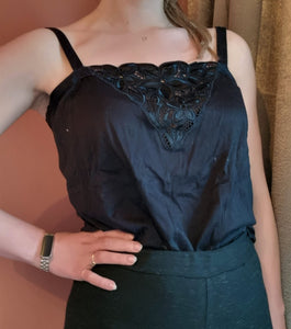 Zwart kanten top - L/XL